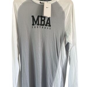 Nike Dri Fit MBA Football Men's White and Gray Long Sleeve Tee